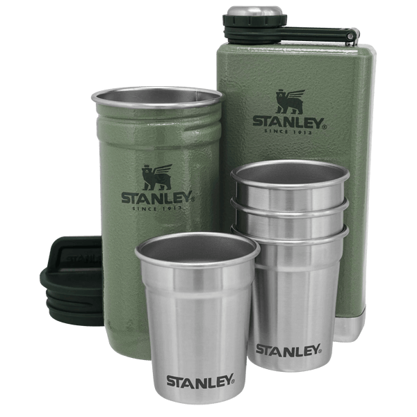 Stanley Classic Pre-Party Shot Glass + Flask Set 0,23L Verde Hammertone