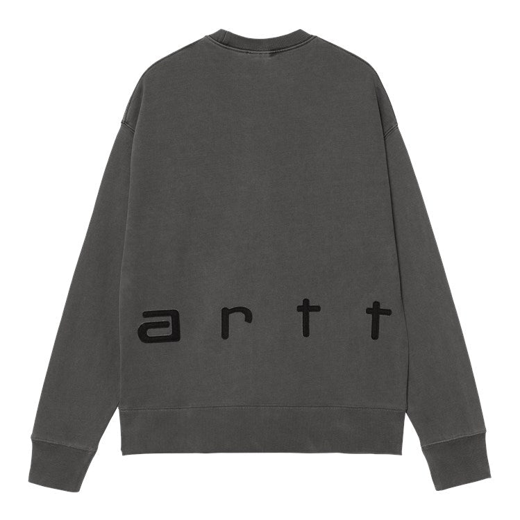 CARHARTT WIP Felt Script Sweat Black/ Black, garment dyed