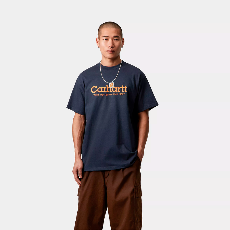 CARHARTT WIP S/S Label Script T-Shirt Blue