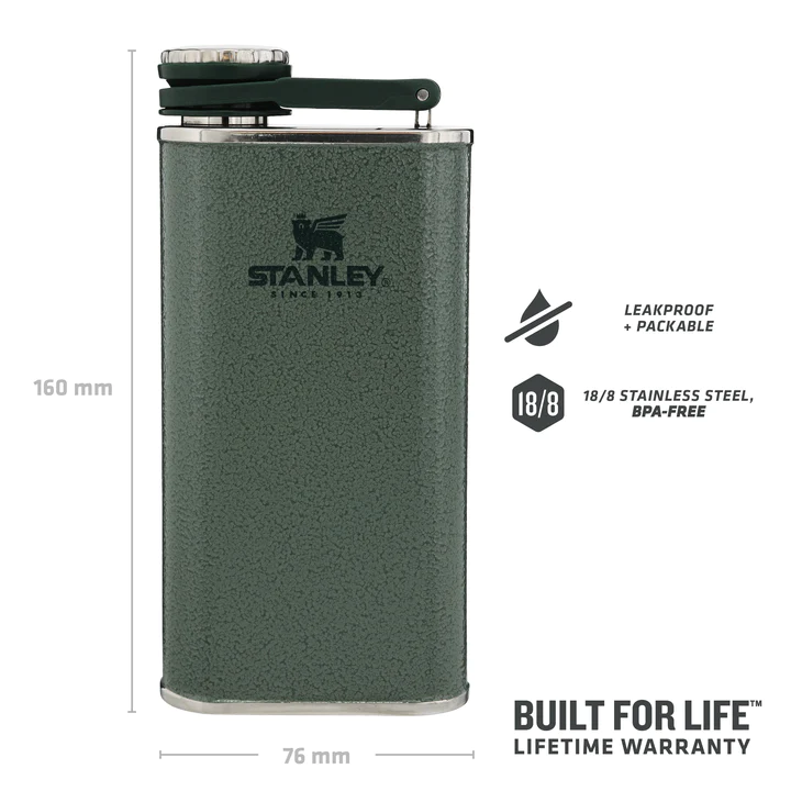 Stanley Classic Easy-Fill Wide Mouth Flask 0,23L Verde Hammertone