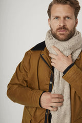 PEREGRINE Merino Wool Porter Ribbed Scarf Oatmeal