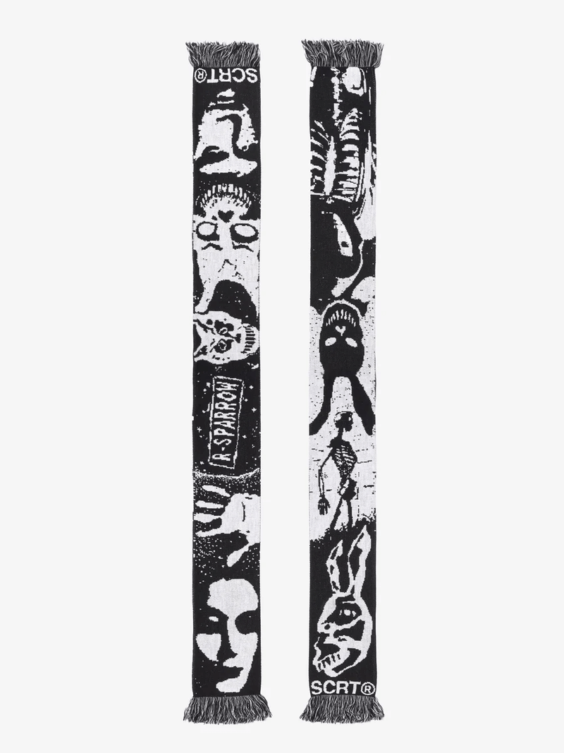 SCRT Donnie Scarf Black White