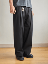 SCRT Triple Pleat Trousers Black