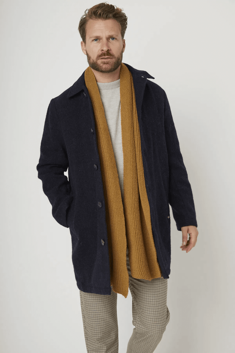 PEREGRINE Merino Wool Porter Ribbed Scarf Wheat