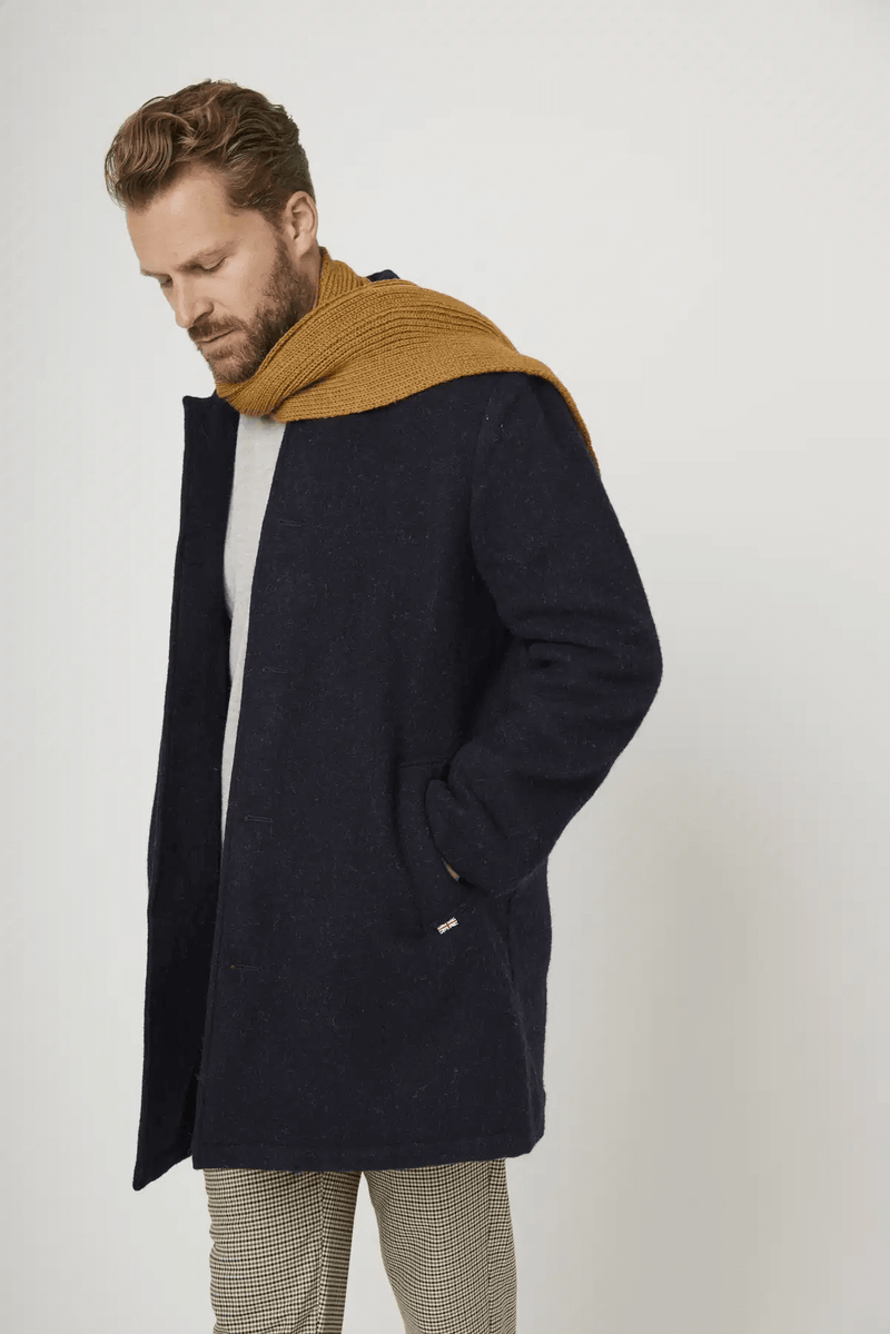 PEREGRINE Merino Wool Porter Ribbed Scarf Wheat