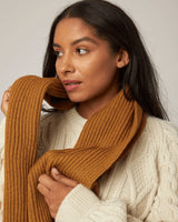 PEREGRINE Merino Wool Porter Ribbed Scarf Wheat