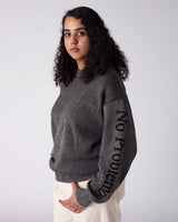 NO PROBLEMO Alien-O Glitch Knit Crew Neck Black