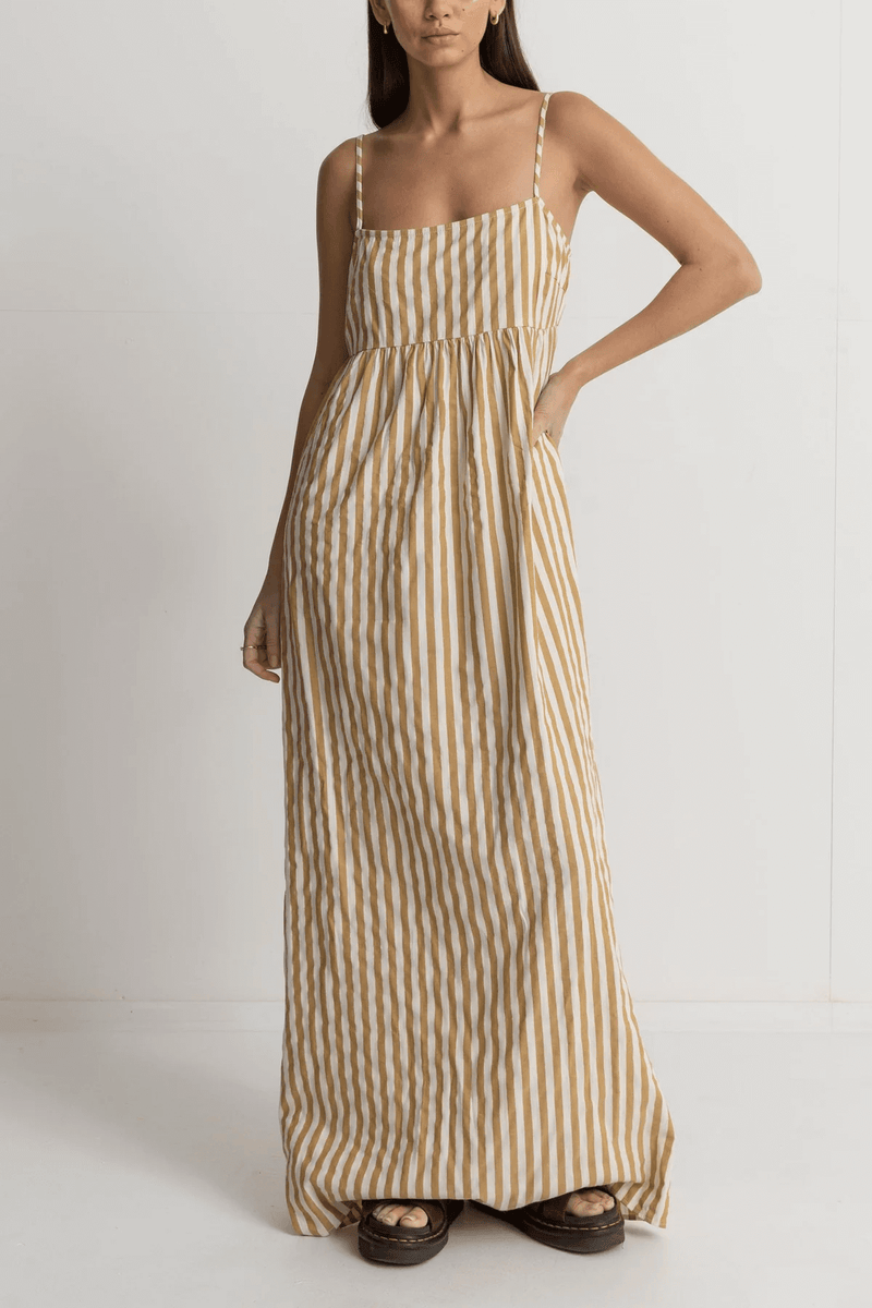 Goodtimes Stripe Maxi Camel Dress