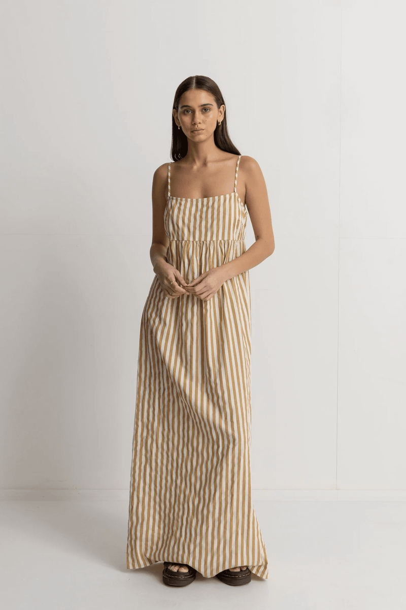 Goodtimes Stripe Maxi Camel Dress