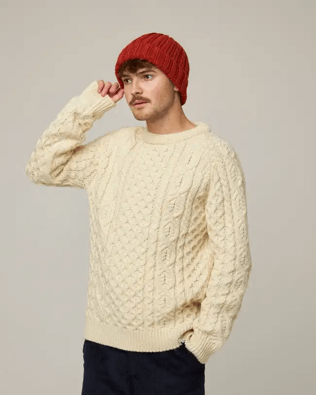 PEREGRINE Merino Wool Milliner Ribbed Beanie Orange