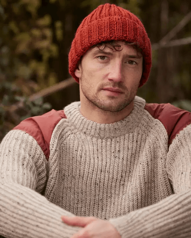 PEREGRINE Merino Wool Milliner Ribbed Beanie Orange