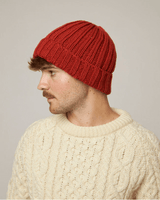 PEREGRINE Merino Wool Milliner Ribbed Beanie Orange