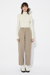 RITA ROW Pomero Long Cotton Pants Blue Check