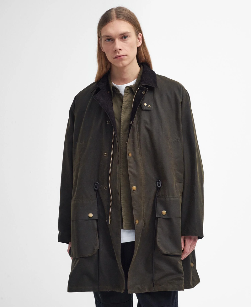 BARBOUR  Bedale Waxed Trench Coat Olive