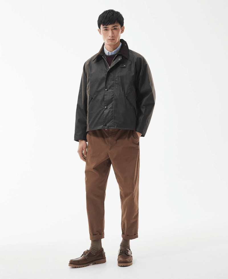 BARBOUR Transport Oversized Wax Jacket  Olive