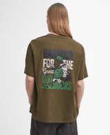 BARBOUR Leonard Oversized Graphic T-Shirt Light Sage