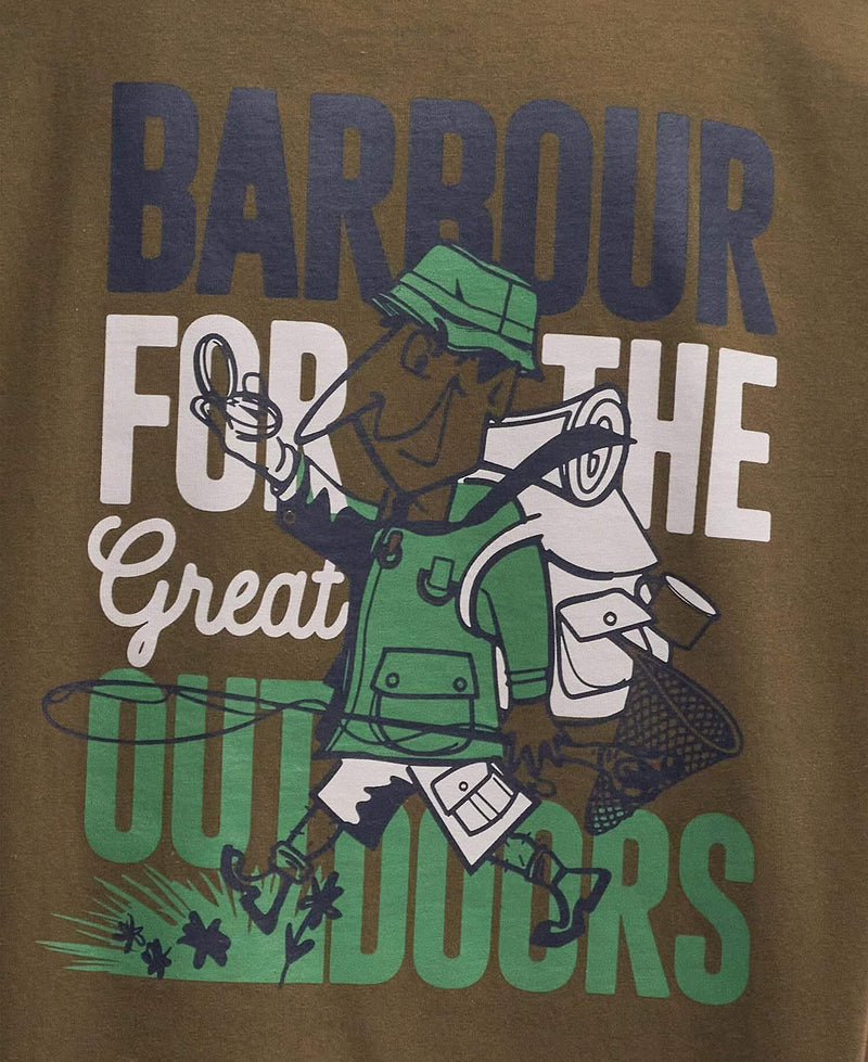 BARBOUR Leonard Oversized Graphic T-Shirt Light Sage