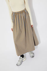 RITA ROW Pedra A-line Midi Skirt Blue Check