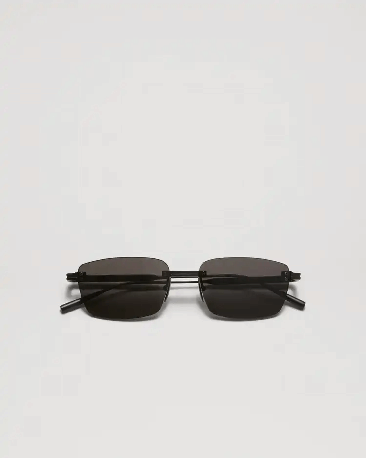 CHIMI Rimless Cubic Black Titanium Sunglasses