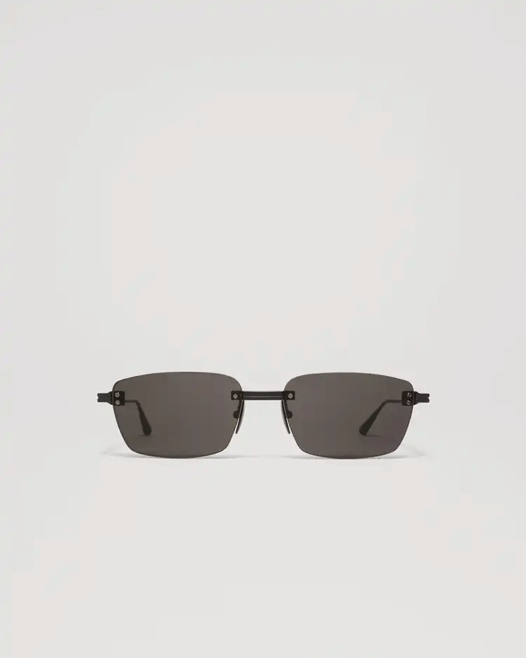 CHIMI Rimless Cubic Black Titanium Sunglasses