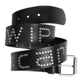 CARHARTT WIP Script Studs Belt 100% Leather Black / Silver