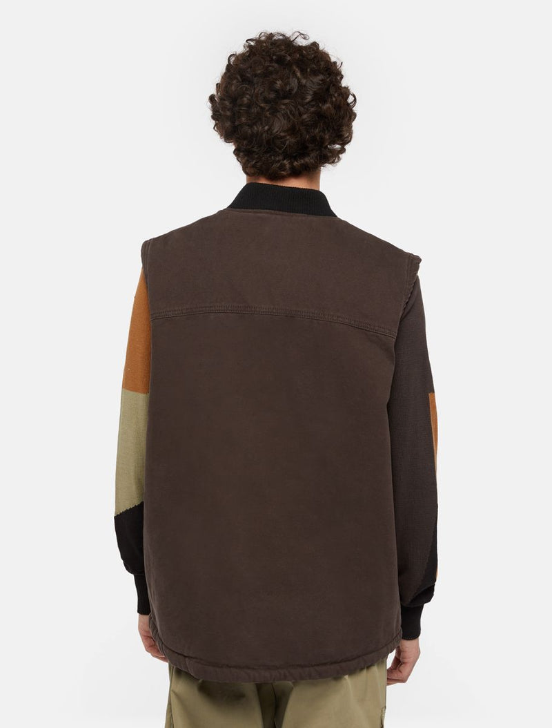 DICKIES Duck Canvas Vest Dark Brown