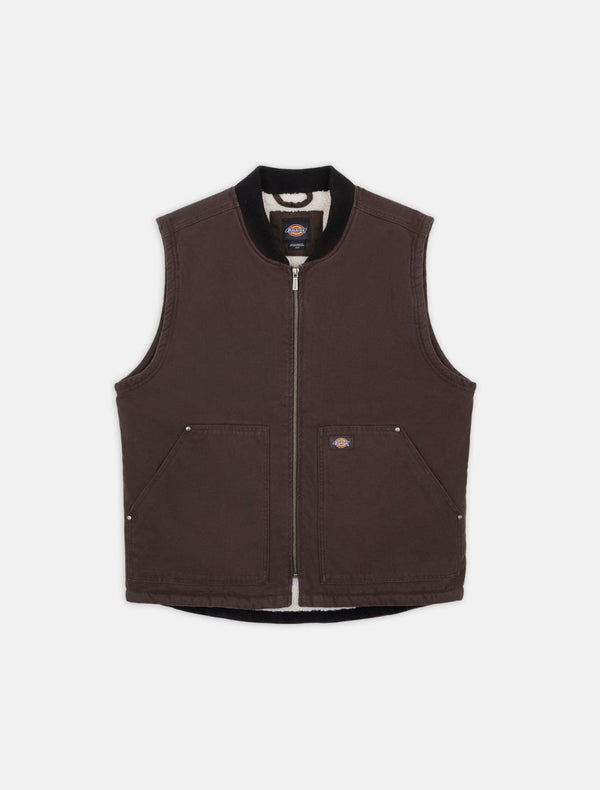 DICKIES Duck Canvas Vest Dark Brown