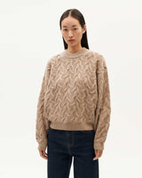 THINKING MU Beige Carmen Knitted Sweater