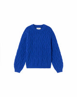 THINKING MU Blue Carmen Knitted Sweater