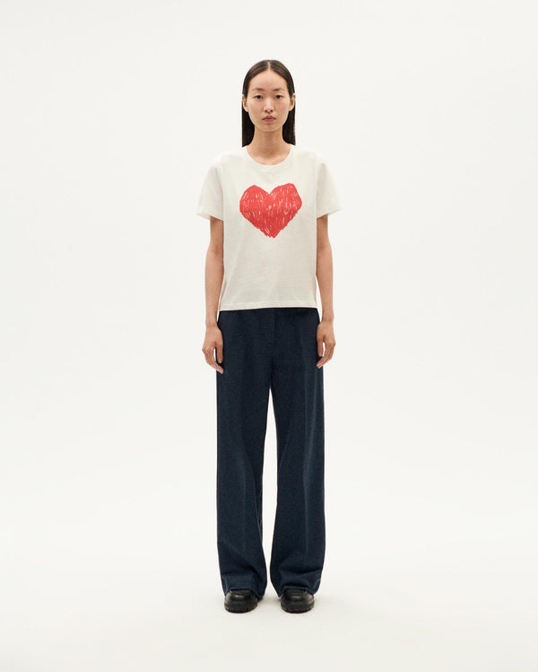 THINKING MU Heart Ida T-Shirt White