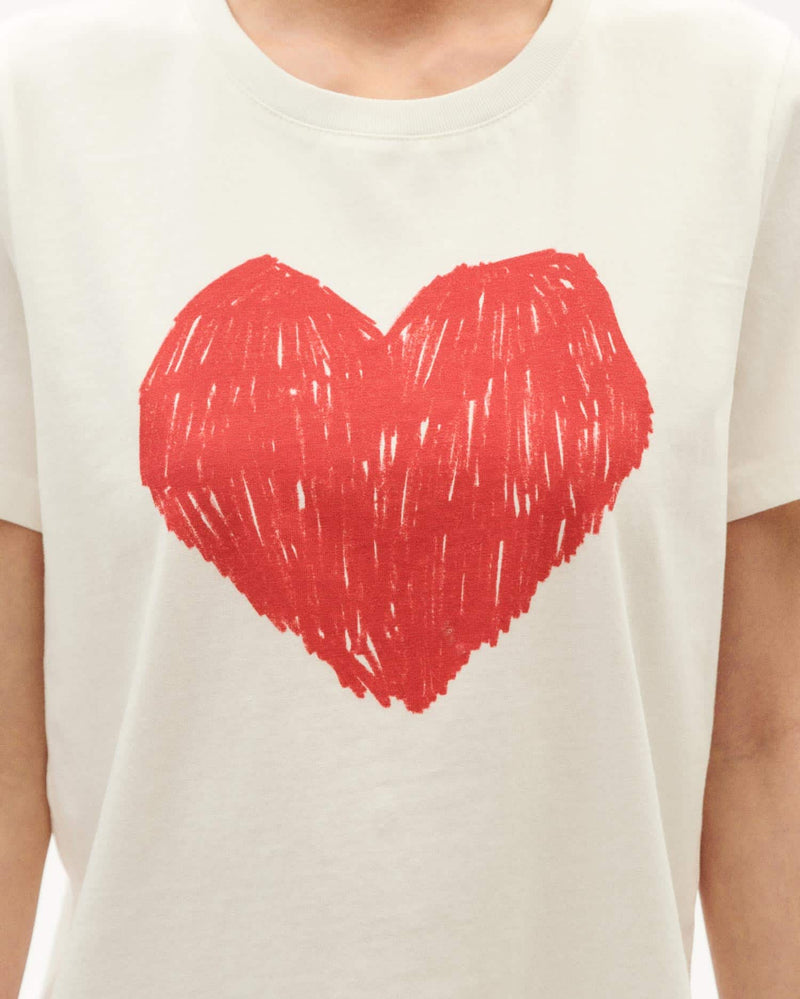 THINKING MU Heart Ida T-Shirt White