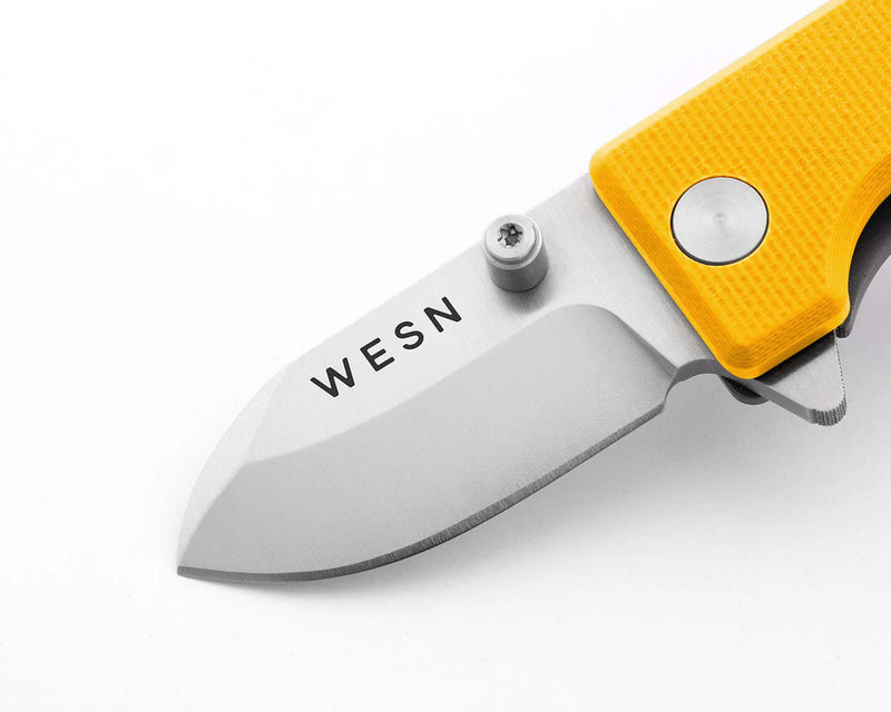 WESN Navaja The Microblade Mustard G10 - Titanium - D2