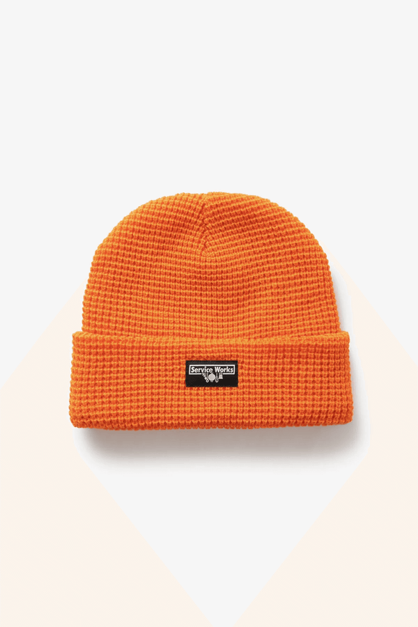 SERVICE WORKS Waffle Logo Beanie Orange