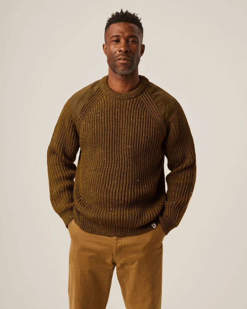 PEREGRINE Men´s British Wool Commando Crew Jumper Khaki