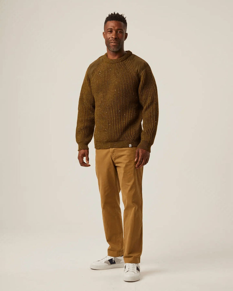 PEREGRINE Men´s British Wool Commando Crew Jumper Khaki