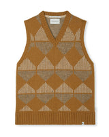 PEREGRINE Men´s Pattern Wool Peak Sweater Vest  Wheat