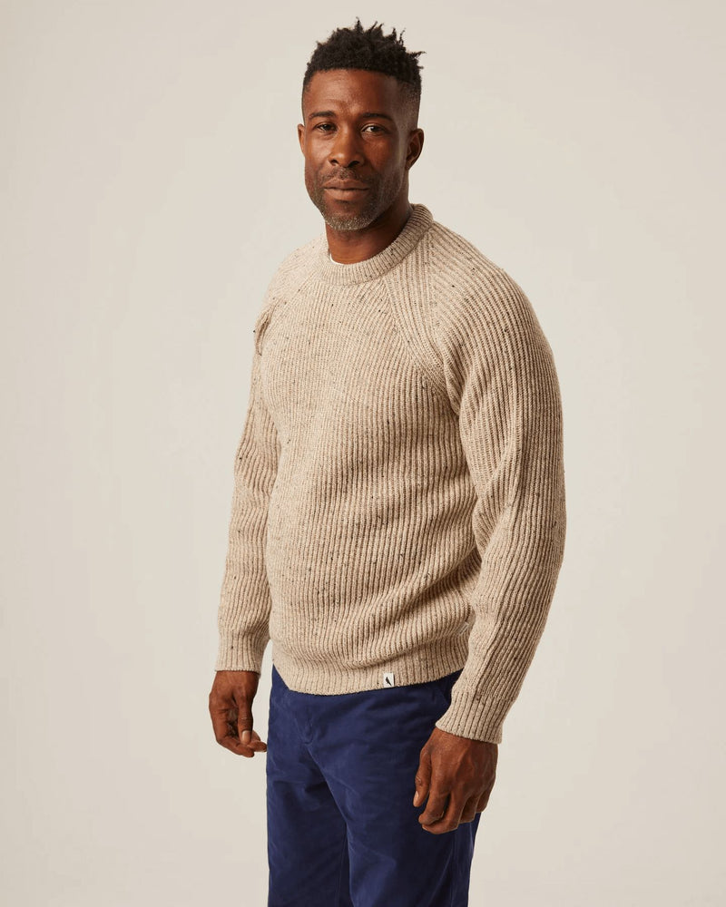 PEREGRINE Men´s Merino Wool Ford Crew Jumper Oatmeal