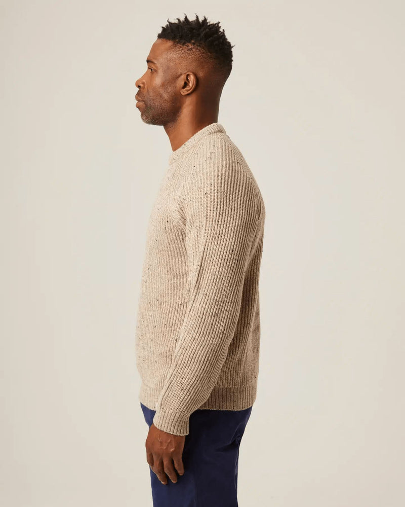 PEREGRINE Men´s Merino Wool Ford Crew Jumper Oatmeal